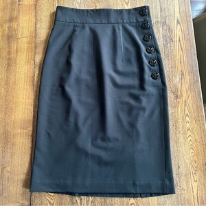 Moda International High Waisted Black Pencil Skirt